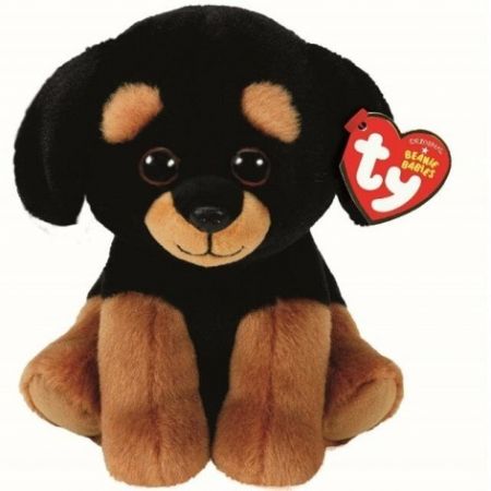 Beanie Boos plyšový pejsek černo/hnědý 15 cm