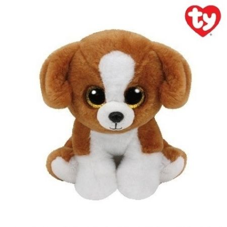 Beanie Boos plyšový pejsek hnědo/bílý 24 cm