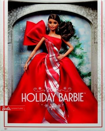 Barbie vánoční panenka brunetka