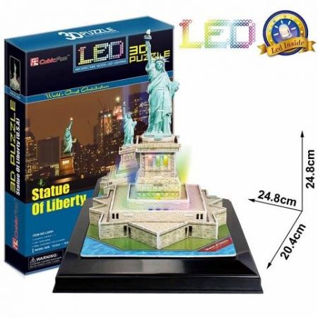 Puzzle 3D Socha Svobody / led - 37 dílků