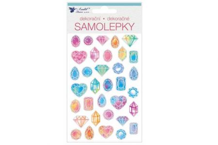 Samolepky diamanty se stříbrnou ražbou 10x19cm