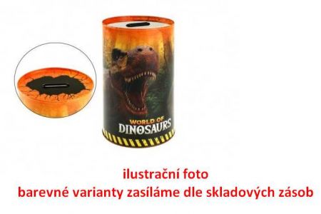 Pokladnička plech dinosaurus 10x15cm