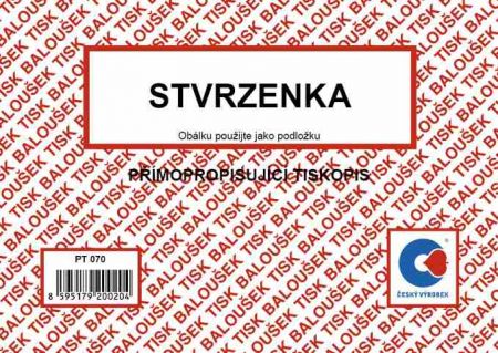 Stvrzenka A6 přímopropisující / PT070 / Baloušek tisk