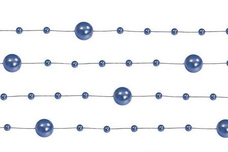 Girlanda z perel 5x1,3m TMAVĚ MODRÁ