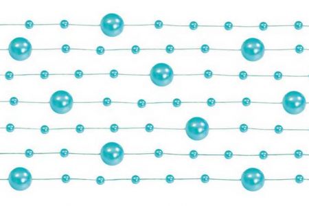 Girlanda z perel 1,3m x 5ks světle modrá