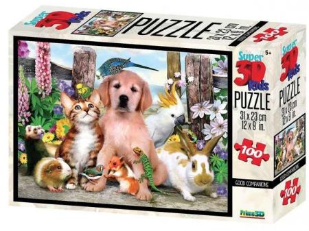 Puzzle 3D 100 dílků zvířátka, Afrika a podvodní svět