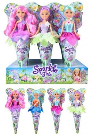 Víla Sparkle Girlz květinová s křídly v kornoutu