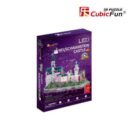 Puzzle 3D Zámek  Neuschwanstein / led - 128 dílků