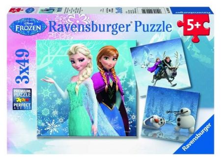 Puzzle Disney Ledové království: dobrodružství na sněhu - 3x