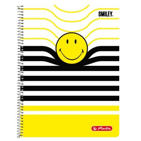 Spirálový blok A4/80listů, linka, SmileyWorld B&amp;Y Stripes (Herlitz)