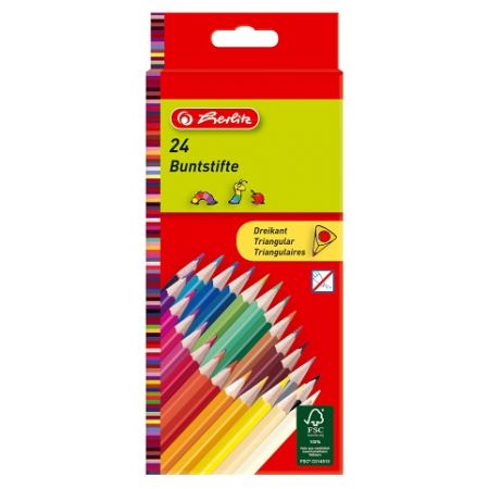 Pastelky 24 barev, trojhranné lakované (Herlitz)