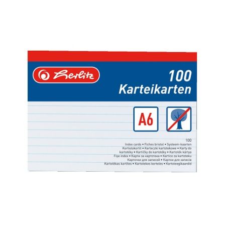 Karty do kartotéky A6/100listů, bílé (Herlitz)