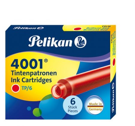 Inkoustové bombičky Pelikan 6 ks, červené/ v krabičce (Herlitz)