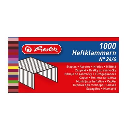 Drátky do sešívačky, 1000ks, 24/6 (Herlitz)