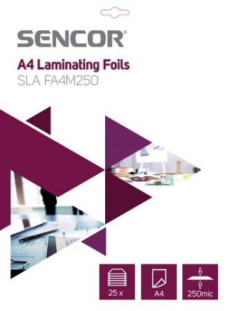 Laminovací fólie SLA FA4M250 Fólie A4 250mic 25ks SENCOR (Laminovací folie)