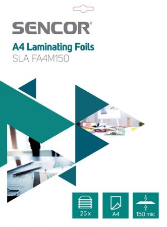 Laminovací fólie SLA FA4M150 Fólie A4 150mic 25ks SENCOR (Laminovací folie)