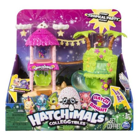 Hatchimals svítící hrací sada tropická párty