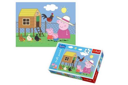 TREFL Puzzle Prasátko Peppa Návštěva Kurníku 27x20cm