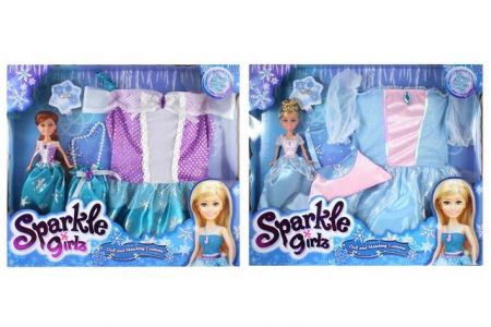 Panenka Princezna Sparkle Girlz zimní + šatičky