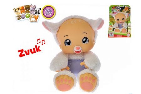 Zoopy Babies ovečka 24cm tlapky svítící ve tmě na baterie se zvukem