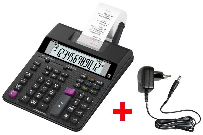 Kalkulačka stolní HR 200 RCE+ ADAPTÉR (kalkulátor stolní tiskové s páskou HR-200RCE) | REMA UH s.r.o.