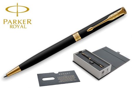 PARKER ROYAL SONNET Matte Black GT kuličková tužka Slim KT (kuličkové pero)