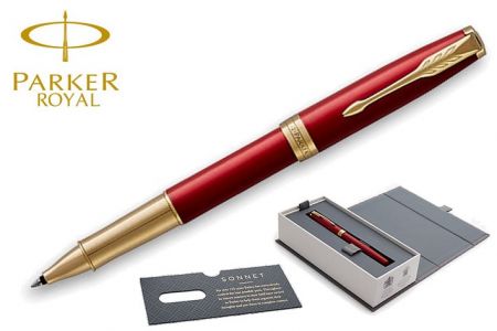 PARKER ROYAL SONET Red GT roller 18K RB (keramické pero roller18K)