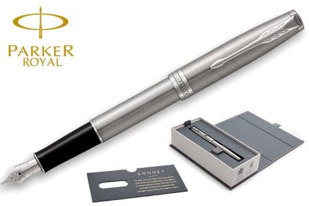 PARKER ROYAL SONNET Stainless Steel CT plnicí pero Hrot M (plnící) PP