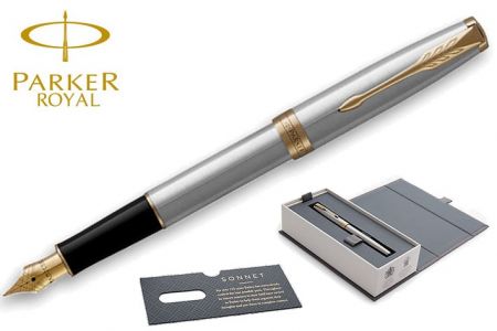 PARKER ROYAL SONNET Stainless Steel GT plnicí pero Hrot M (plnící) PP