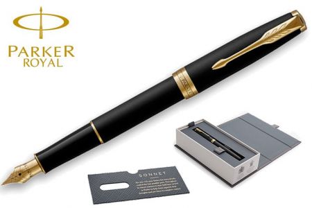 PARKER ROYAL SONNET Matte Black GT plnicí pero Hrot M (plnící) PP