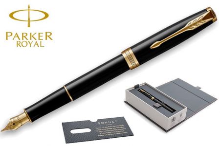 PARKER ROYAL SONNET Black GT plnicí pero Hrot M (plnící) PP