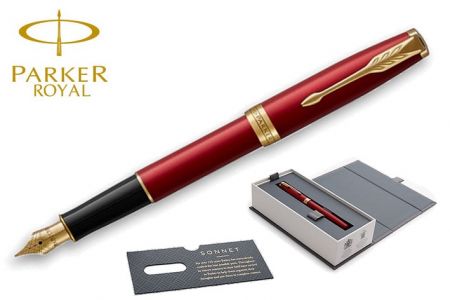 PARKER ROYAL SONNET Red GT plnicí pero Hrot F (plnící) PP