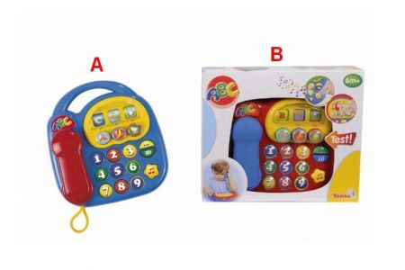 Baby telefon na baterie 20x20cm 2 druhy