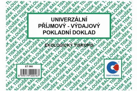 Univerzální příjmový - výdajový pokladní doklad A6 / ET060 / Baloušek tisk