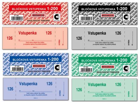 Bločkové vstupenky 1 - 200 čísel / ET305 / Baloušek tisk