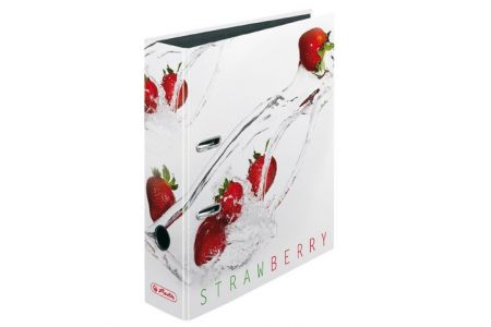 HERLITZ Pořadač pákový lamino A4/8 cm Fresh fruit STRAWBERRY Jahody