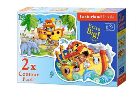 CASTORLAND 2v1 puzzle B-020089 Dětské puzzle Noemova archa 2v1 9 + 15 dílků