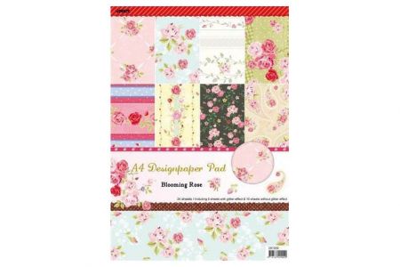 Vzorovaný karton Scrapbooking A4 květinový motiv