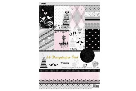 Vzorovaný karton Scrapbooking A4 svatební motiv