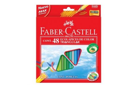 FABER Trojhranné Ecopastelky 48ks + ořezávátko