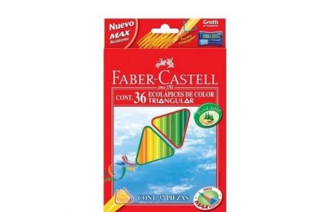 FABER Trojhranné Ecopastelky 36ks + ořezávátko