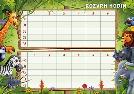 Rozvrh hodin A5 - ZOO / BR054 / Baloušek tisk