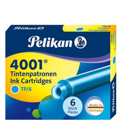 Inkoustové bombičky Pelikan 6 ks, tyrkysové/ v krabičce (Herlitz)