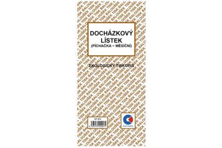 Docházkový list - píchačka (oboustranný) / ET475 / Baloušek tisk