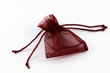 Dárkový sáček organza 15x23cm burgundy - tmavě červený (pytlík z organzy - tmavě červená)