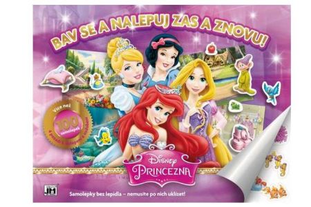 Samolepkové album Bav se a nalepuj zas a znovu! Disney Princezny 