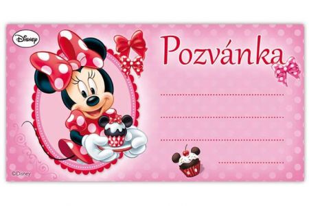 Pozvánka Minnie (10ks) 190x100mm