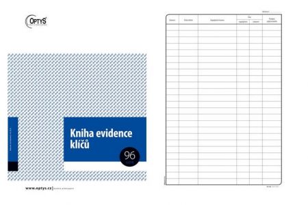 Kniha evidence klíčů, A4, 96 listů, OPTYS 1243