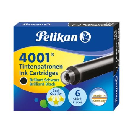 Inkoustové bombičky Pelikan 6 ks, černé/ v krabičce (Herlitz)