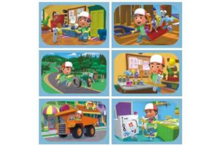 DINO-Dětské dřevěné obrázkové kostky- Handy Manny 6ks (Kubus 6ks-kostek)